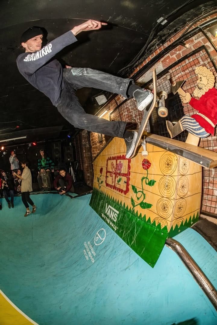 Skater on the vert extension during the Asphalt magazine launch