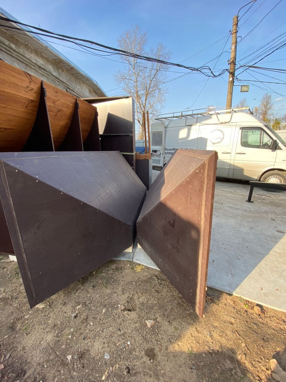 Banks and pyramids waiting to be loaded